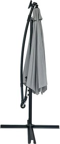 Umbrelă de soare reglabilă AVENBERG SUNNY LED 300, diametru 3M, gri