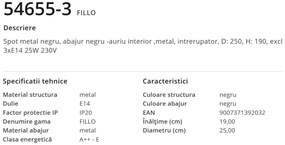Plafoniera industrial style directionabila FILLO III 54655-3 GL