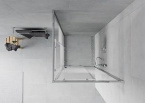 Mexen Rio cabina de duș pătrată 80 x 80 cm, dungi albe, crom - 860-080-080-01-20