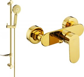 Mexen Milo DF40 baterie de duș cu set de duș, aurie - 7134R40-50