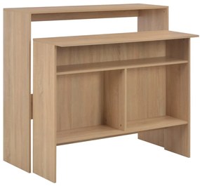 vidaXL Masă de bar cu 2 blaturi, stejar, 130x40x120 cm