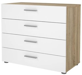 Comodă Pedro III, stejar sonoma / alb lucios