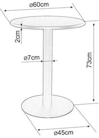 Masă de bar Barclay mic - cerc, negru