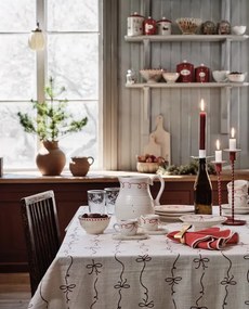 Carafă decorativă vintage din ceramică, alb cu detalii albastre „Viola Bow”