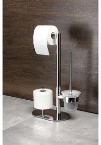 Suport perie wc multifunctional crom lucios, Deante Round Crom lucios