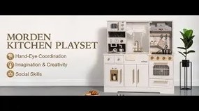 Bucatarie copii din lemn moderna alba