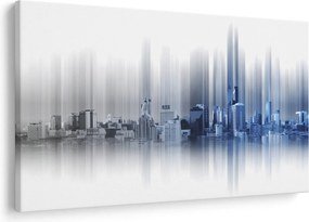Tablou - Panorama orașului, albastru-gri (90x60 cm)