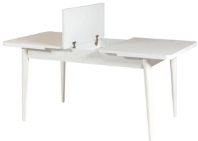 Masă de sufragerie extensibilă cu 2 scaune și 2 bănci Vlasta (alb + gri). 1072200