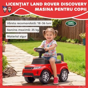 AIYAPLAY Mașinuță pentru Copii cu Licență Land Rover cu Claxon și Spațiu de Depozitare, 65,5x28x42 cm, Roșu | Aosom Romania