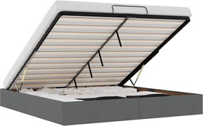 vidaXL Cadru de pat otoman fără saltea țesătură gri închis 160x200 cm