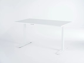 Birou reglabil electric Viva Upgrade 2.0, dual motor, 120 kg - 1600x800x25 - Alb Premium - Alb