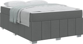 vidaXL Cadru de pat cu saltea Gri închis 160 x 200 cm țesătură