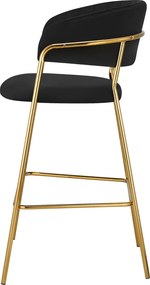 Scaun de bar de design, material catifea neagră/gold crom auriu, DASMIN TIP 2