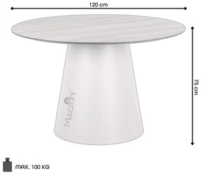 MAZZONI EXPORT BOSCO Stejar natural/picior bej (Cașmir) - MASĂ ROTUNDĂ 120 cm PENTRU BUCĂTĂRIE SUFRAGERIE SALON FURNIR