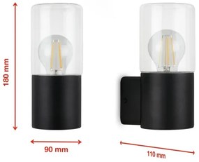 Aplică de exterior Briloner 320505TF 1xE27/12W/230V IP44 negru