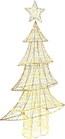 vidaXL Brad de Crăciun cu 160 LED Alb cald 151 cm PET