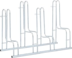 vidaXL Suport de sine stătător pentru 4 biciclete, oțel galvanizat