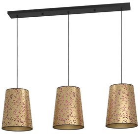Lustră pe cablu Eglo 390293 CASTUERA 3xE27/25W/230V auriu/roz