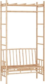 vidaXL Bancă de grădină cu pergolă, 116 cm, bambus