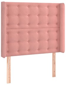 3120061 vidaXL Tăblie de pat cu aripioare, roz, 103x16x118/128 cm, catifea