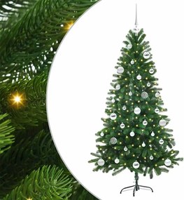 vidaXL Brad de Crăciun cu 150 LED cu suport Verde 150 cm PE