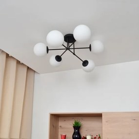 Lustră aplicată MOON 6xE27/15W/230V negru