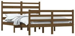 Cadru de pat, 160x200 cm, lemn masiv de pin, maro miere maro miere, 160 x 200 cm