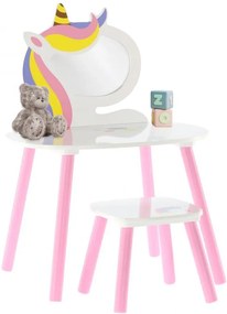 Adela 01 Masa de toaleta cu scaun Unicorn 4621 Alb - Magic