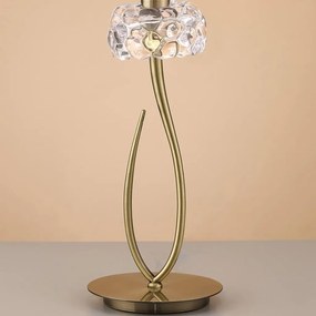 Veioza, Lampa de masa clasica LOEWE antique brass/ abajur alb