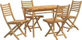vidaXL Set mobilier de grădină, 5 piese, bambus