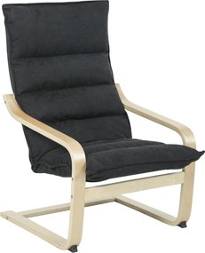 HOMCOM Fotoliu Modern pentru Living cu Spătar Înalt Căptușit, Picioare din Lemn și Tapițerie din Catifea 67x83x105 cm Negru | Aosom Romania