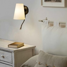 Aplica cu reader LED moderna design elegant LUPE negru/bej