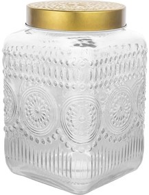 Altom Set de borcane din sticlă cu capac auriu Daisy 2,2 l, 4 buc., 2,2 l