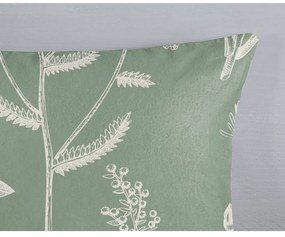 Lenjerie de pat verde din flanelă pentru pat dublu/extinsă 200x220 cm Herbs – Good Morning