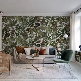Fototapet, Mischievous Jungle, White, Rebel Walls