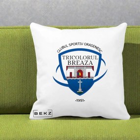 Perna Personalizata CSO Tricolorul Breaza 1951, 40x40 cm, Alba Mata, Husa Detasabila, Perna Inclusa, BEKZ®