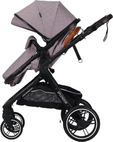 Carucior nou nascuti 3 in 1 NOVOKIDS™ X1000 series, Cu geanta bebe, Cadru Aluminiu, Amortizoare, Roti din cauciuc plin AVE, Landou, Scoica auto,