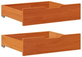 vidaXL Sertare de pat 2 buc. 75x55x17 cm maro ceruit lemn masiv de pin