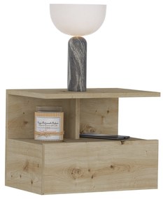 Set 2 Noptiere suspendate Kabi, 1 Usa, Stejar Artisan, 45 x 30 x 34 cm