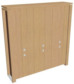 Dulap înalt Verno+ S 200 x 46 x 210 cm, stejar deschis / maro