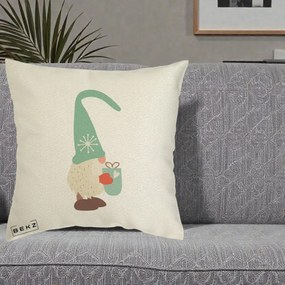 Perna Decorativa Gnom Nordic cu Cana Calda Menta, 40x40 cm, Ecru, Husa Detasabila, Perna Inclusa, BEKZ®