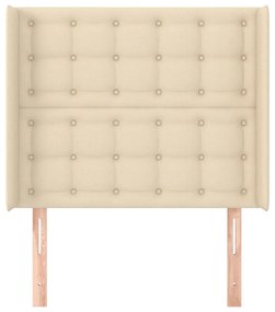 Tablie de pat cu aripioare, crem, 103x16x118 128 cm, textil 1, Crem, 103 x 16 x 118 128 cm