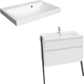 Set dulap baza suspendat Defra Op-Arty alb cu lavoar compozit Olex 80