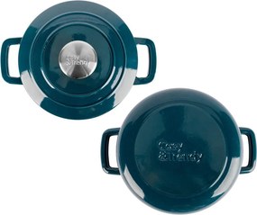 Oală fontă emailată cu capac 20 cm 2,7 L Verde Heron Fontestic Cosy &amp; Trendy 9967203