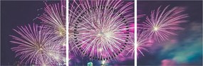 Tablou cu artificii (cu ceas) (90x30 cm)