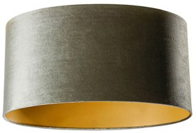 Abajur din catifea verde cu interior auriu oval 50/33/25