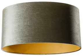 Abajur din catifea verde cu interior auriu oval 50/33/25