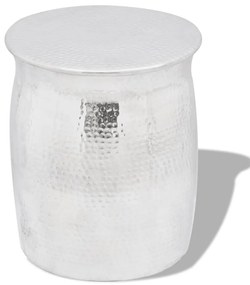 vidaXL Scaun/Masă laterală din aluminiu bătut la ciocan, argintiu