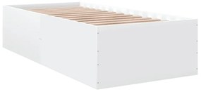 Cadru de pat, alb, 100x200 cm, lemn prelucrat