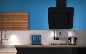 Hota KUGERR D8 - 60cm Neagra, Putere Absorbtie 983 mc/h, Sticla, Neagra - Aspirator, Decorativa, Puternica, Silentioasa, cu Telecomanda, de Perete